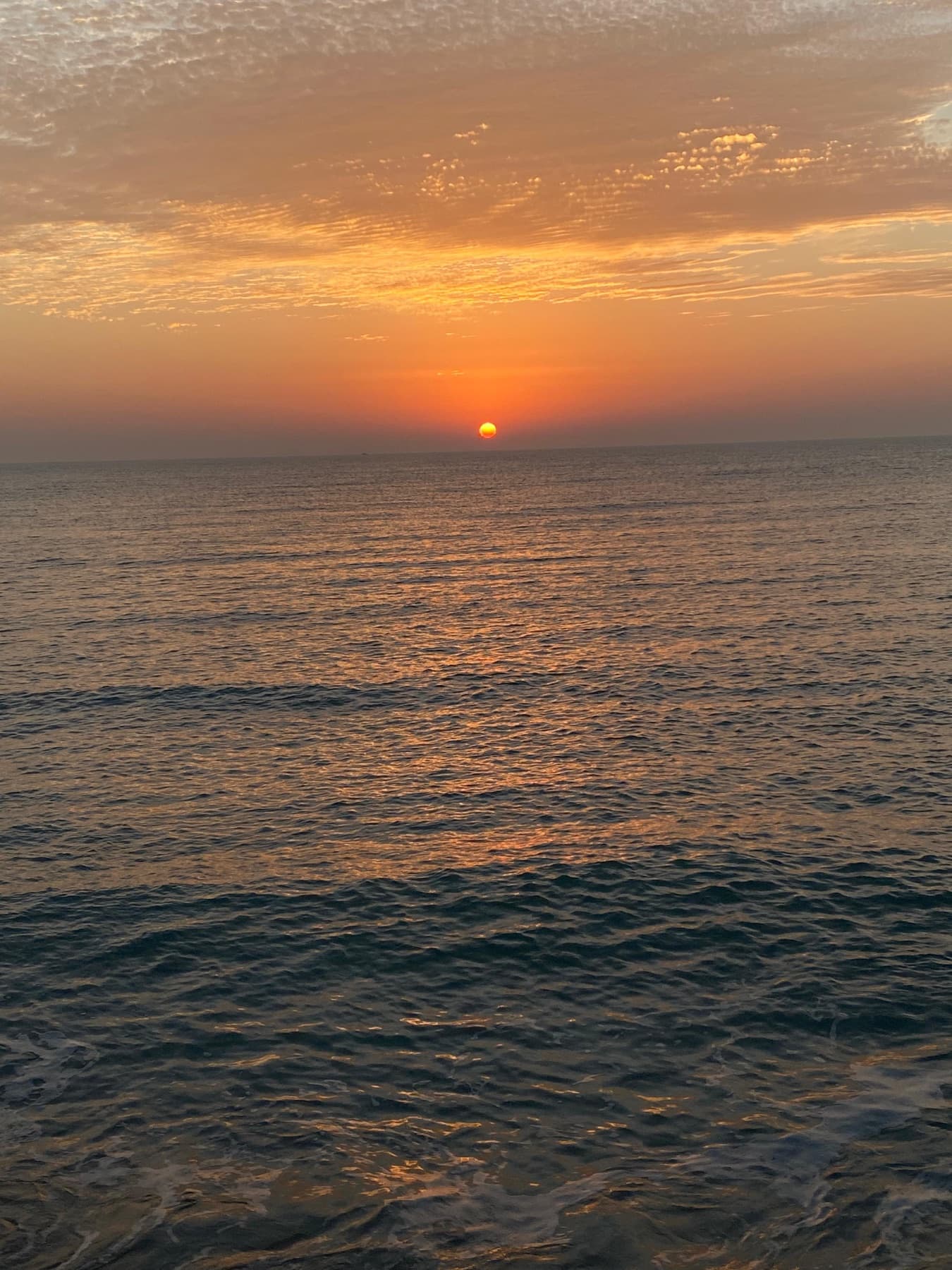 Golden sunset over the sea at Failaka Island Kuwait